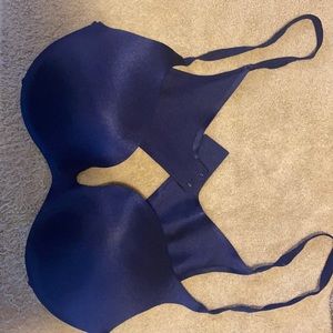 Victoria Secret push-up bra. Navy Blue in color. New, never worn.